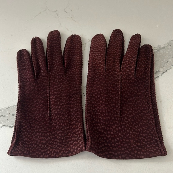 YSL suede Maroon gloves- NWOT